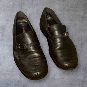Prada Men's Black Leather Loafers